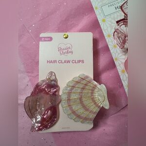 🎀Girly Pink and White Hair Clips Set Various Chic Palm Beach Hamptons